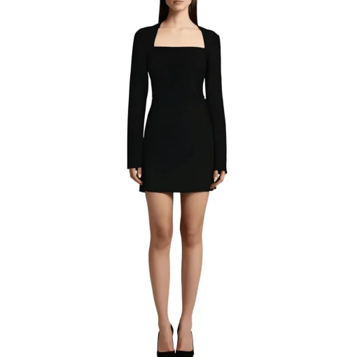 Above Knee Square Neckline Mini Dress