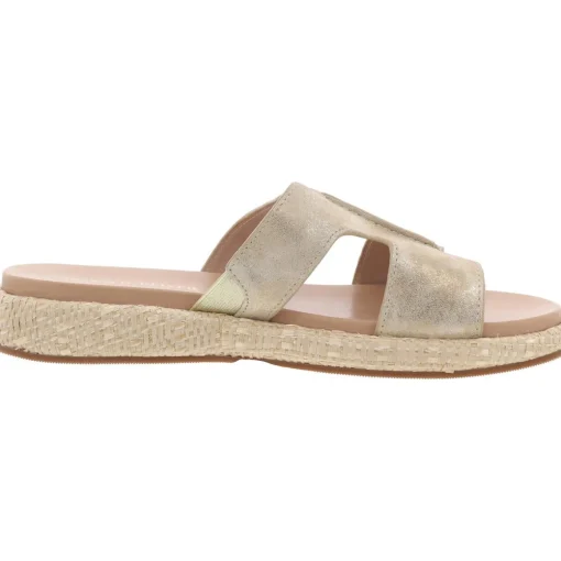 Addara 27 Metallic Leather Slide Sandals