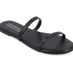 Adyrae Faux Leather Slip On Slide Sandals