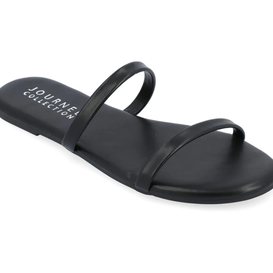 Adyrae Faux Leather Slip On Slide Sandals