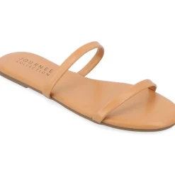 Adyrae Faux Leather Slip On Slide Sandals