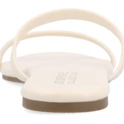 Adyrae Faux Leather Slip On Slide Sandals