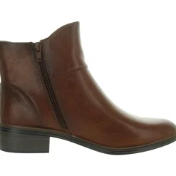 Alona Double Zipper Faux Leather Ankle Boots