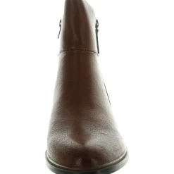 Alona Double Zipper Faux Leather Ankle Boots