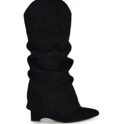 AMAZIN 2 Faux Suede Pointed Toe Knee-High Boots
