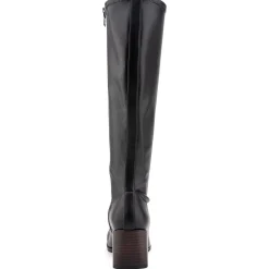 Angela Zipper Faux Leather Knee-High Boots