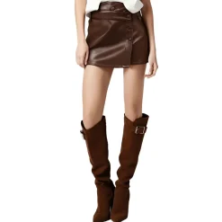 Asymmetric Faux Leather Mini Skirt