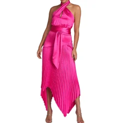 Asymmetric Recycled Halter Dress
