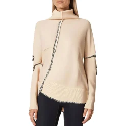 Asymmetric Whipstitch Pullover Sweater
