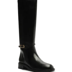 Atanado Buckle Leather Knee-High Boots