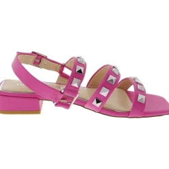 Audrey Studded Faux Leather Block Heel