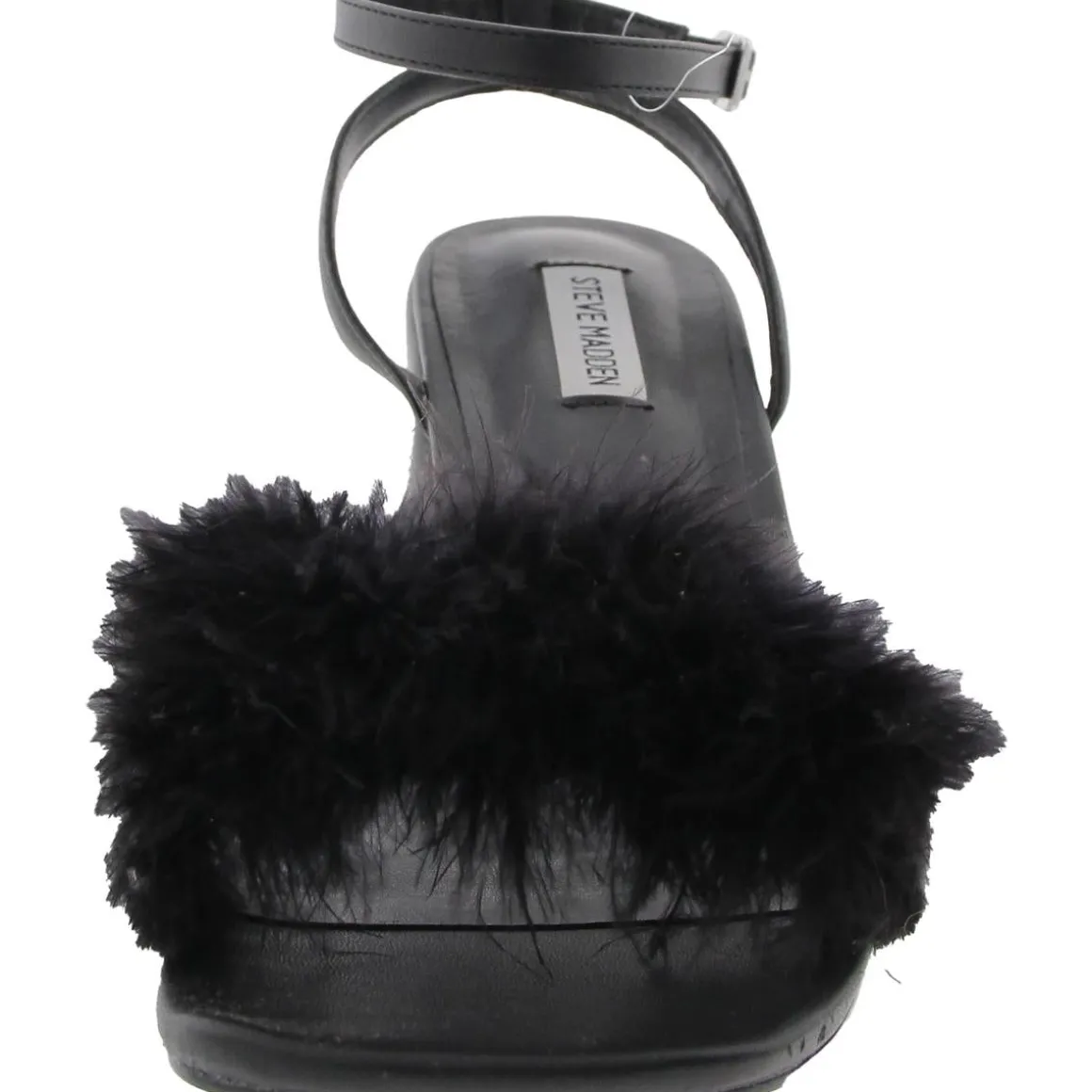 Audrina F Embellished Faux Leather Block Heel