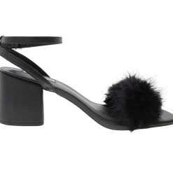 Audrina F Embellished Faux Leather Block Heel