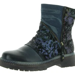 Avril Rose Leather Block Heel Ankle Boots