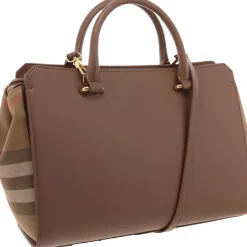 Banwell Mixed Media Leather Satchel Handbag