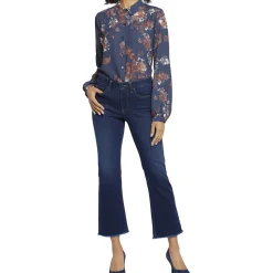 Barbara Frayed Hem Denim Bootcut Jeans