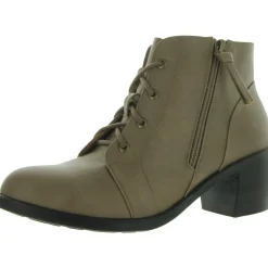 Becker Faux Leather Block Heel Ankle Boots