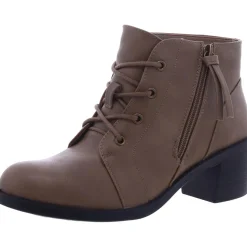 Becker Faux Leather Block Heel Ankle Boots