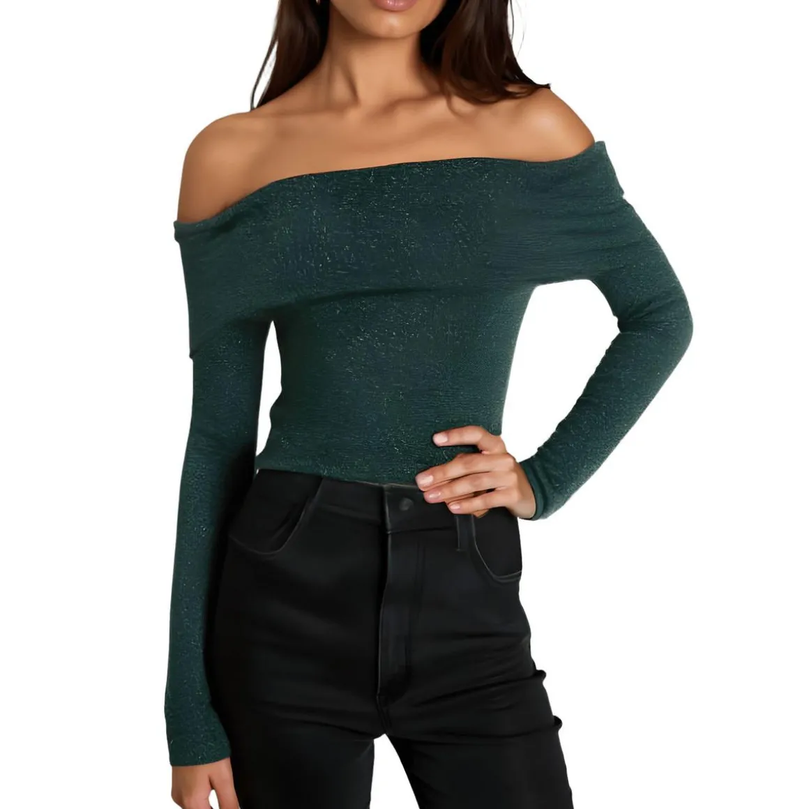 Bee Darlin Juniors Metallic Nylon Off The Shoulder