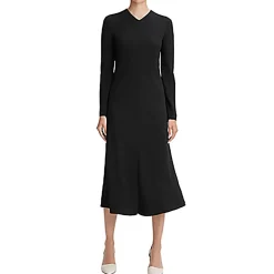 Bell Sleeves Tea Length Sheath Dress