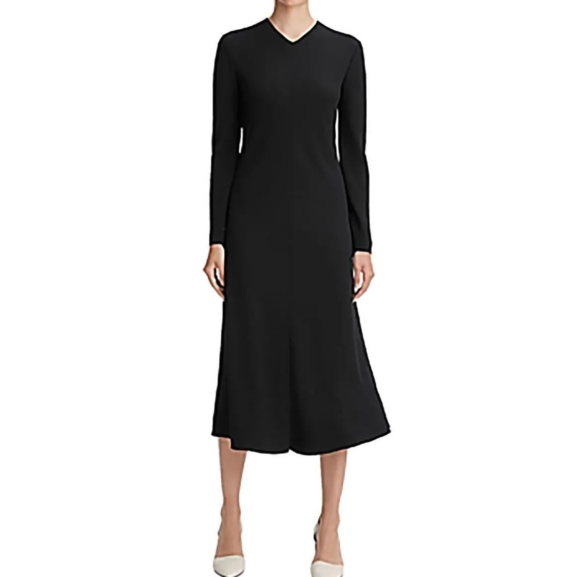 Bell Sleeves Tea Length Sheath Dress