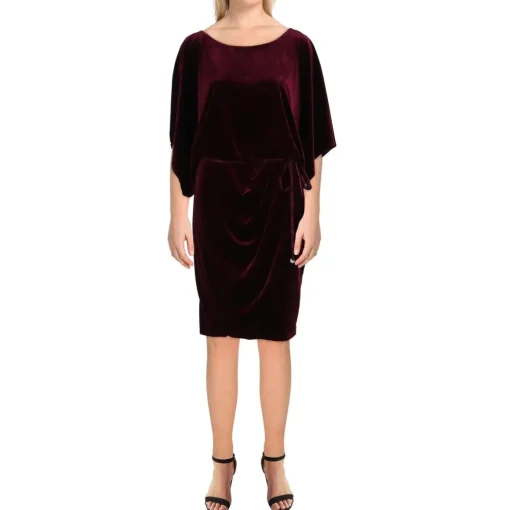 Belted Velvet Wrap Dress