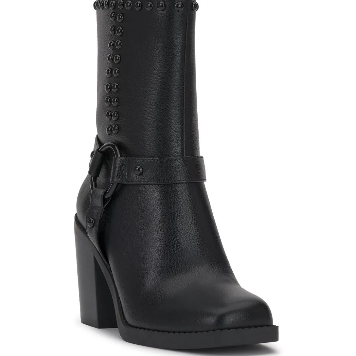 Bernique Faux Leather Studded Mid-Calf Boots