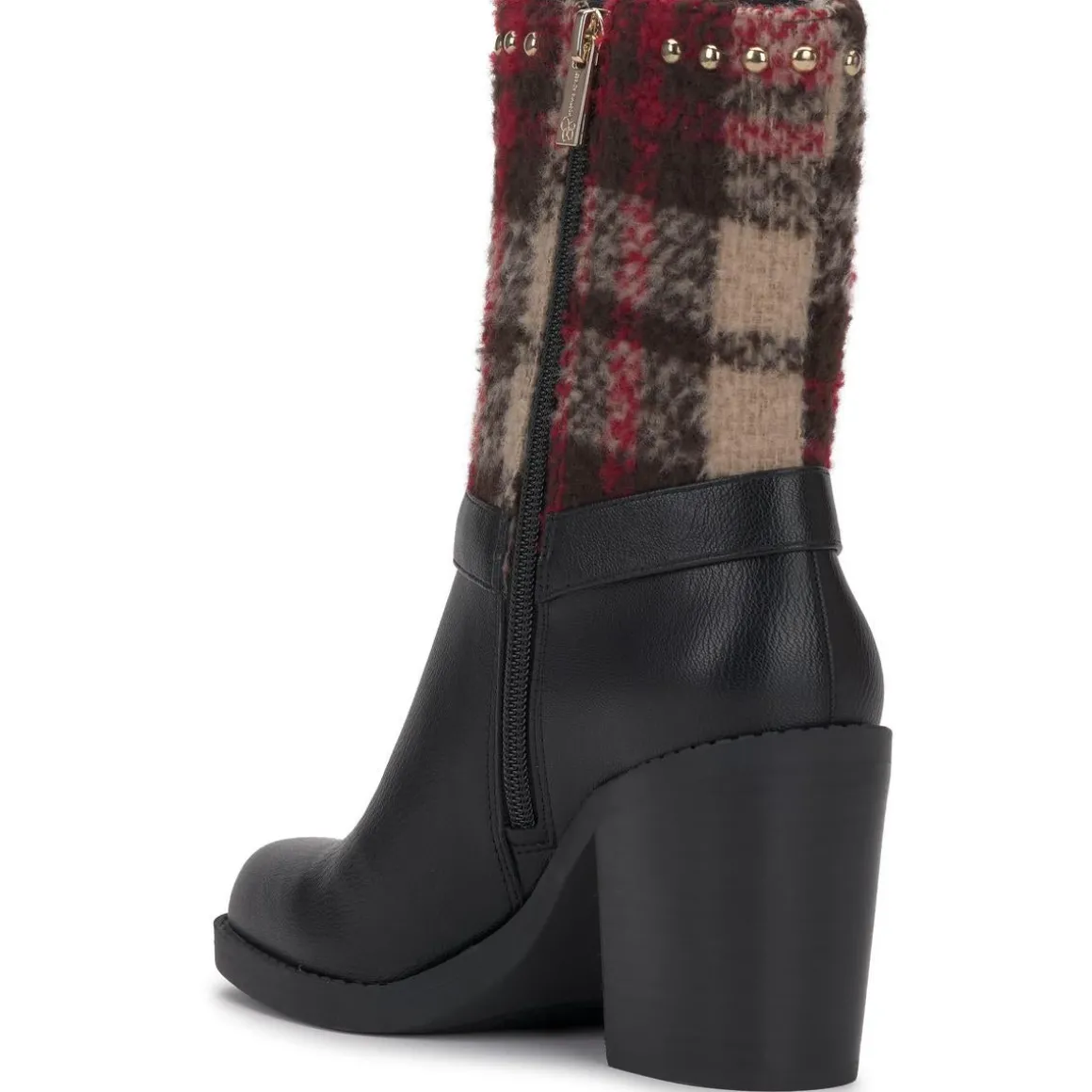 Bernique Faux Leather Studded Mid-Calf Boots