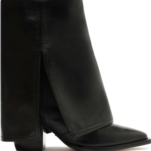 Bianca Leather Pull-On Mid-Calf Boots
