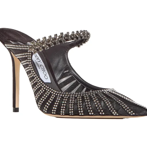 Bing 100 Rhinestone Pointed Toe Mules