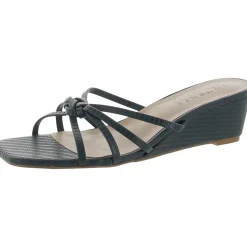 Blayke Faux Leather Slip-On Wedge Sandals
