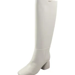 Block Heel Faux Leather Knee-High Boots