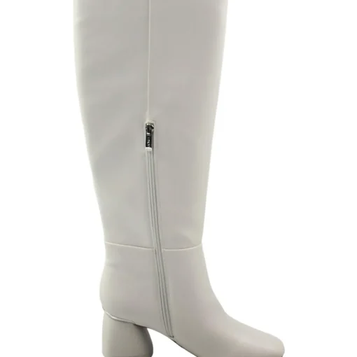 Block Heel Faux Leather Knee-High Boots