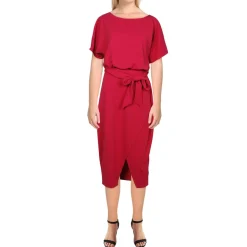 Blouson Split Wrap Dress