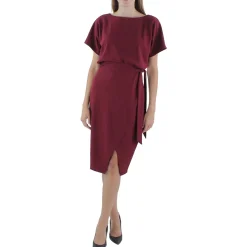 Blouson Split Wrap Dress