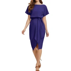 Blouson Split Wrap Dress