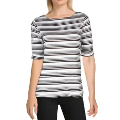 Boatneck Cuff Sleeve Pullover Top