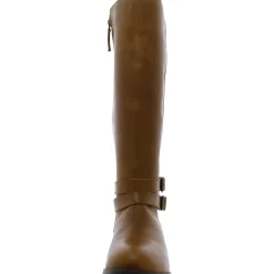 Bonnie Leather Stacked Heel Knee-High Boots