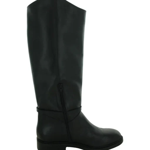 Bota Salto Baixo Buckle Knee-High Boots