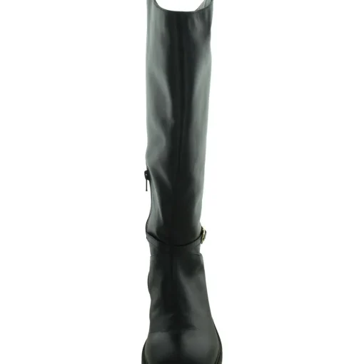 Bota Salto Baixo Buckle Knee-High Boots