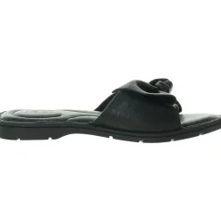 Bow Leather Slide Sandals
