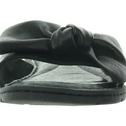 Bow Leather Slide Sandals