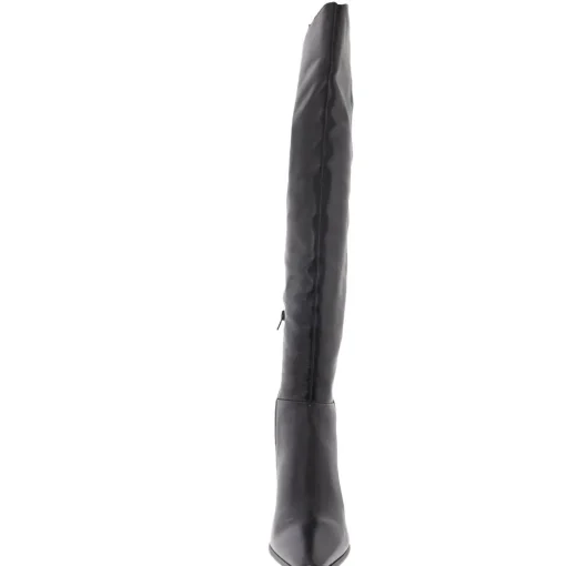 BRAMBLE Zipper Leather Over-The-Knee Boots