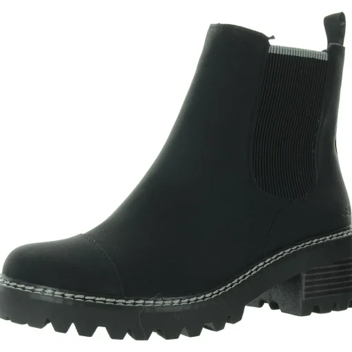 B4RE01 Water Resistant Faux Fur Motorcycle Boots