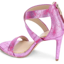 Brooke Cross Zipper Open Toe Heel Sandals