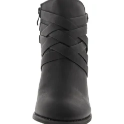 Buckle Faux Leather Ankle Boots