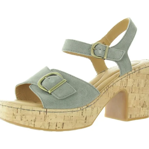 Buckle Leather Platform Sandals