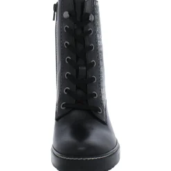 Callie Power Zipper Leather Ankle Boots