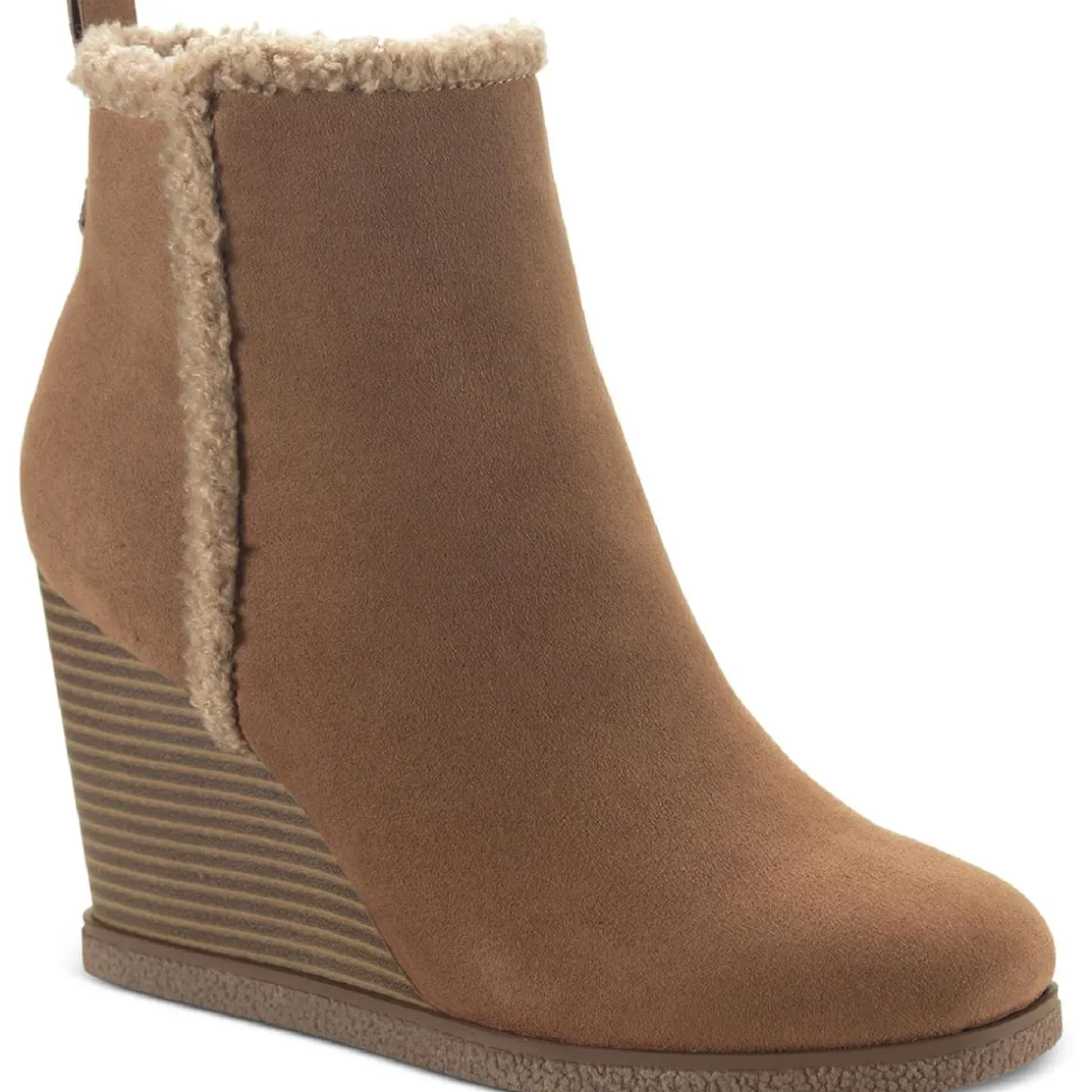 Camillia F Faux Fur Faux Suede Wedge Boots