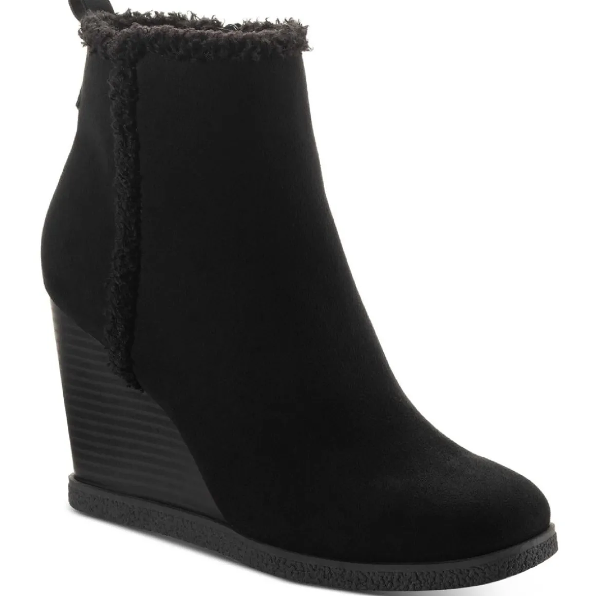 Camillia F Faux Fur Faux Suede Wedge Boots